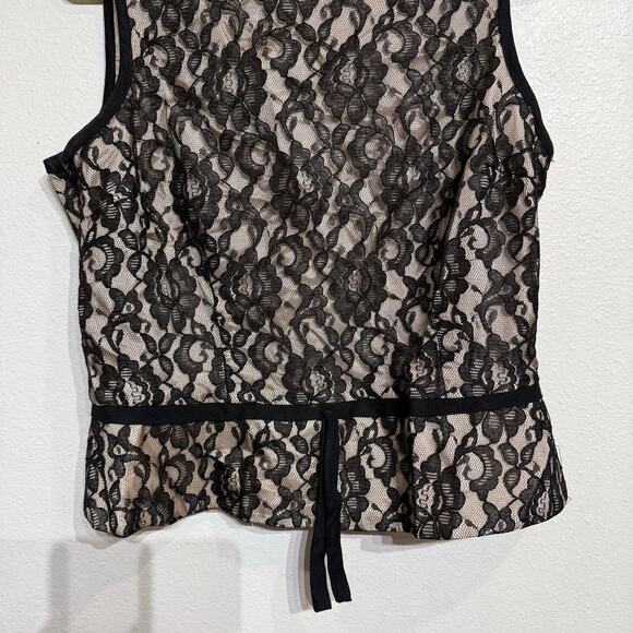 Ultra Dress Black Lace Sleeveless Blouse Sz 14 - Picture 3 of 9